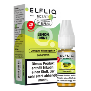 ELFBAR ELFLIQ Lemon Mint 10x10ml E-Liquid mit Zitronen-Minz-Geschmack für Vape-Shop, Kiosk und Großhandel