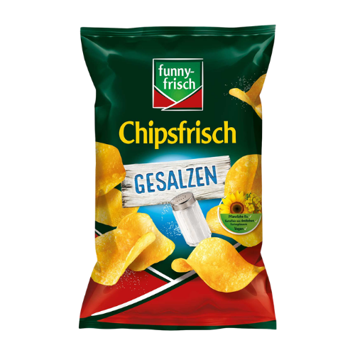 Funny Frisch Gesalzen 10x150g klassische gesalzene Kartoffelchips im 10er-Karton für Großhandel und Wiederverkäufer