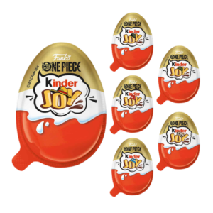 Kinder Joy x One Piece 24x20g Display mit 24 Kinder Joy Eiern und 23 verschiedenen One Piece Funko POP! Figuren und Sammelüberraschungen