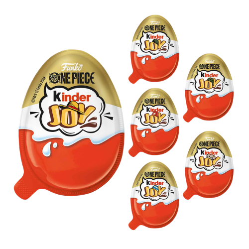 Kinder Joy x One Piece 24x20g Display mit 24 Kinder Joy Eiern und 23 verschiedenen One Piece Funko POP! Figuren und Sammelüberraschungen