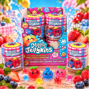 Magic Jellykins Gelb 8Stk – kreative DIY Jelly-Figuren zum Selbermachen in gelben Dosen
