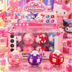 Princess Fidget Ball 24Stk – bunte Anti-Stress- und Fidget-Bälle im Prinzessinnen-Design im Verkaufsdisplay