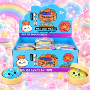 Rainbow Mystery Squishy 12Stk – bunte Überraschungs-Squishys in einzelnen Mystery-Dosen mit verschiedenen Farbvarianten