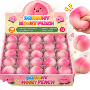 Honey Peach Squishy 30Stk – rosa-weiße Anti-Stress-Spielzeuge in niedlicher Pfirsichform
