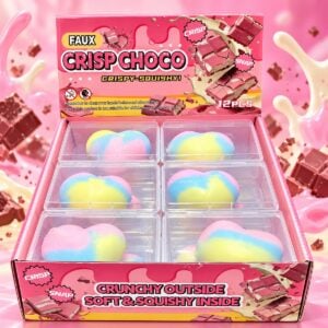 Crispy Hearts Squishy 12 Stk im Verkaufsdisplay mit pastellfarbenen Herz Squishys und Crispy Crackle Effekt für Kioske, Spielwarenläden und Wiederverkäufer