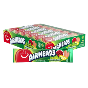 Airheads Sour Watermelon Punch 36x15g – saurer Kaubonbon mit intensivem Wassermelonen-Geschmack im praktischen Einzelriegel-Format.