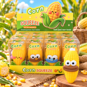 Corn Squeeze Squishy 12Stk – weiche Squishy-Spielzeuge im lustigen Mais-Design in einer praktischen 12er-Verkaufseinheit.