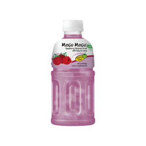 Mogu Mogu Drink Raspberry 6x320ml – fruchtiges Himbeergetränk mit Nata-de-Coco-Stückchen in der 320-ml-Flasche.