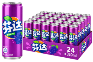Fanta Grape 24x330ml – fruchtige Traubenlimonade in der handlichen 330-ml-Dose.