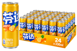 Fanta Pineapple 24x330ml – tropische Ananas-Limonade in der handlichen 330-ml-Dose.