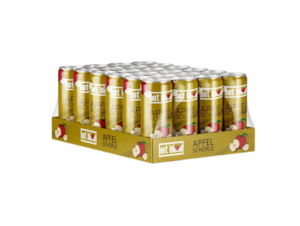 Hot Blood Apfelschorle 24x330ml – fruchtig-spritzige Apfelschorle im 330-ml-Format für den gekühlten Einzelverkauf.