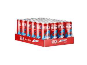Hot Blood Ice Tea Waldfrucht 24x330ml – fruchtiger Waldfrucht-Eistee im 330-ml-Format für den gekühlten Einzelverkauf.