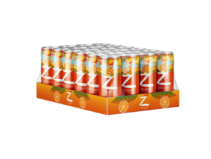 Hot Blood Z Orange 24x330ml – fruchtiges Orangen-Erfrischungsgetränk im 330-ml-Format für den gekühlten Einzelverkauf.
