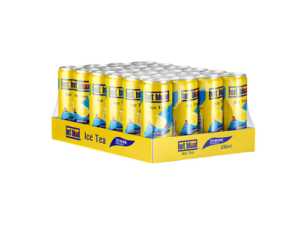 Hot Blood Ice Tea Zitrone 24x330ml – erfrischender Zitronen-Eistee im 330-ml-Format für den gekühlten Einzelverkauf.