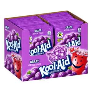 Kool-Aid Grape 48x4,2g – fruchtiges Getränkepulver mit intensivem Traubengeschmack im praktischen Portionsbeutel.