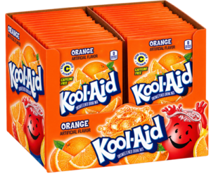 Kool-Aid Orange 48x4,2g – fruchtiges Getränkepulver mit Orangengeschmack im praktischen Portionsbeutel.