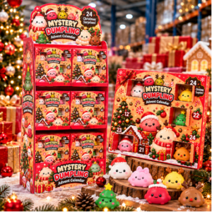 Merry Squishmas Aufsteller mit 80 Adventskalender – ca. 2 m hohes POS-Verkaufsdisplay inklusive 80 Adventskalendern.