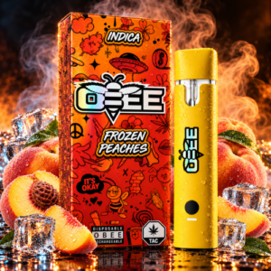 OBEE TAC Vape – Frozen Peaches Indica – Vape mit Pfirsich- und Frozen-Geschmacksprofil.