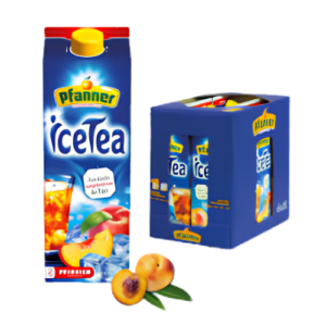 Pfanner Ice Tea Pfirsich 6x2L – fruchtiger Pfirsich-Eistee im großen 2-Liter-Format in der praktischen 6er-Verkaufseinheit.