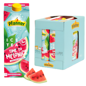 Pfanner Ice Tea Wassermelone 6x2L – fruchtiger Wassermelonen-Eistee im großen 2-Liter-Format in der praktischen 6er-Verkaufseinheit.