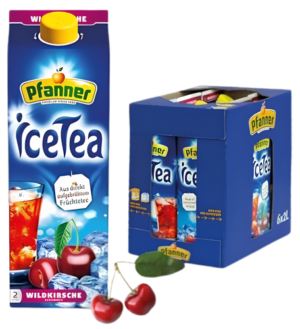 Pfanner Ice Tea Wildkirsche 6x2L – fruchtiger Wildkirsch-Eistee im großen 2-Liter-Format in der praktischen 6er-Verkaufseinheit.