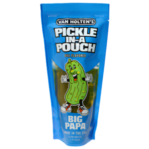 Van Holten´s Pickle in a Pouch Dill Big Papa 12x242g – würzig eingelegte Gurke mit Dill-Geschmack im praktischen Einzelbeutel.