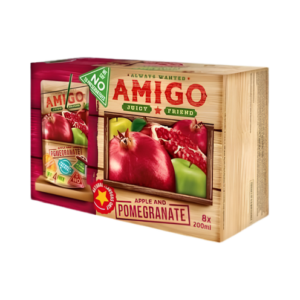 Amigo Apple and Pomegranate 16x200ml – fruchtiges Getränk mit Apfel- und Granatapfelgeschmack im praktischen 200-ml-Format.