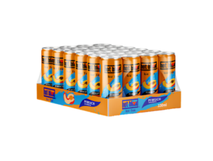 Hot Blood Ice Tea Pfirsich 24x330ml – fruchtiger Pfirsich-Eistee im 330-ml-Format für den gekühlten Einzelverkauf.