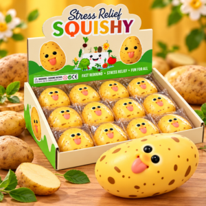 Stress Relief Kartoffel Squishy 12Stk – weiche Anti-Stress-Spielzeuge in lustiger Kartoffelform.