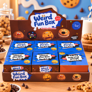 Weird Cookie Squishy Fun Box 6Stk – weiche Squishy-Spielzeuge im lustigen Cookie-Design in einer praktischen 6er-Verkaufseinheit.